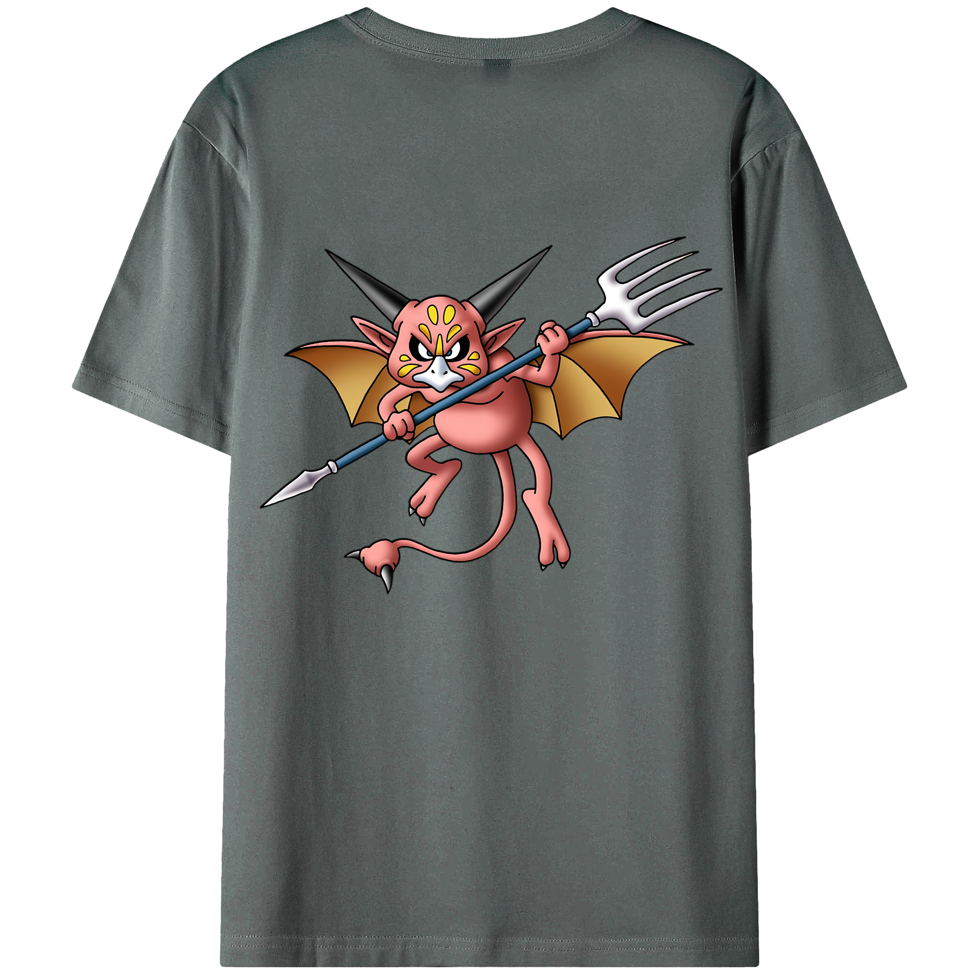 （画像用） ドラゴンクエスト Doragon Kuesuto Dragon Quest 綿100％半袖Tシャツ（背面プリント）